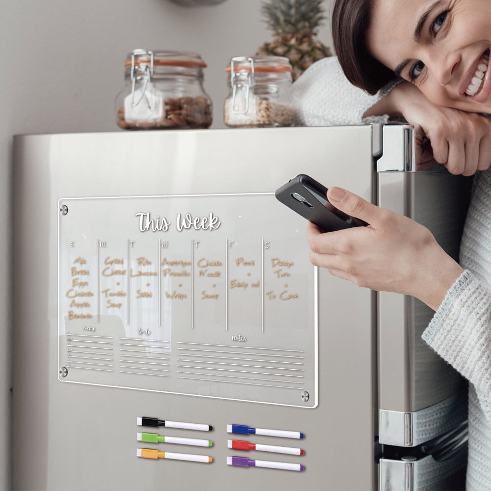 Cadorn 30ml Erasable Magnetic Fridge Whiteboard Sticker - Write & Wipe Memo Pad for Refrigerator