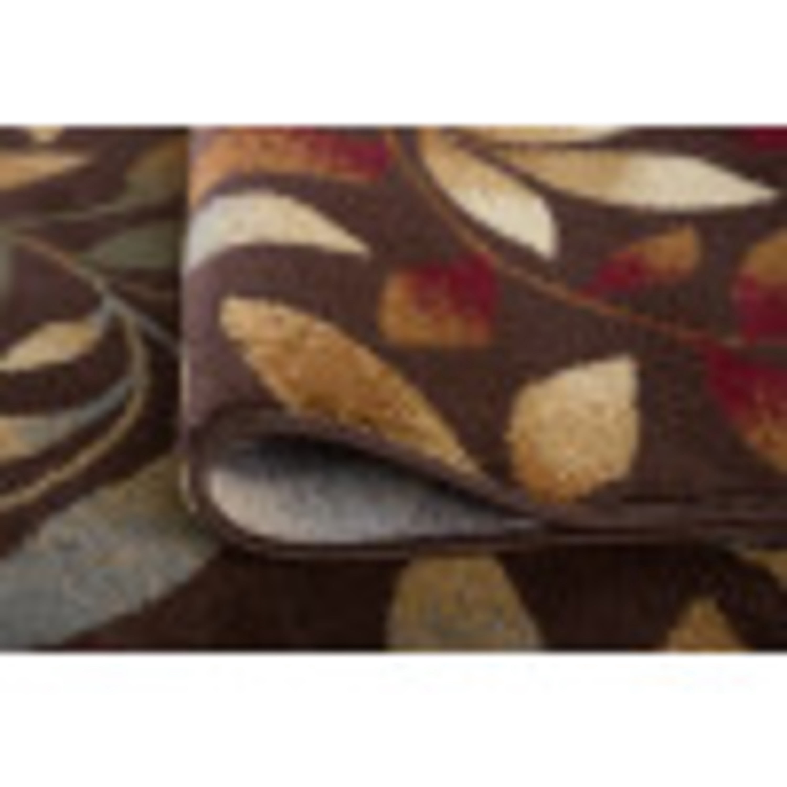 Transitional 8x10 Area Rug (7'6'' x 9'10'') Floral Brown, Red Living Room Easy to Clean
