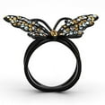 thumbnail image 3 of Womens Black Butterfly Ring Anillo Para Mujer Stainless Steel Ring with Top Grade Crystal in Multi Color Carpi, 3 of 4