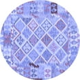 thumbnail image 1 of Ahgly Company Machine Washable Indoor Round Abstract Blue Contemporary Area Rugs, 4' Round, 1 of 4