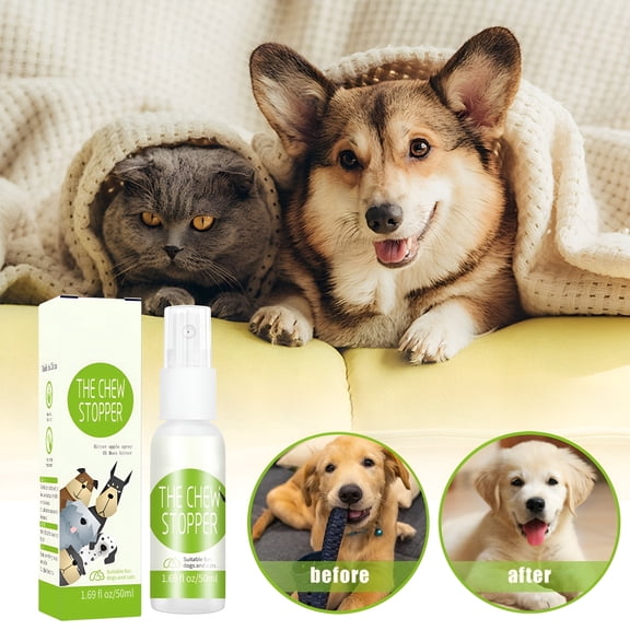 RAIRSKY Cat Deterrent Spray,Bitter Apple Spray for Dogs and Cats,1.69 oz Anti-Chew Training Aid for Furniture,Shoes,and More