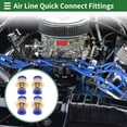 thumbnail image 2 of Unique Bargains Push to Connect Air Fittings 3/8" Bulkhead Union Plastic Metal 4 Pcs Blue Gold Tone, 2 of 7
