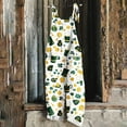 thumbnail image 2 of BiZtdJrK Sale of The Day, St. Patrick's Day Jumpsuits for Women Plus Size Cute Irish Clover Graphic Jumper Pants Summer Casual Sleeveless Wide Leg Linen Overalls with Pockets Green XXXXXL, 2 of 6