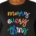thumbnail image 3 of Ashley Stewart Women's Plus Size Merry Everything Embroidered Sweatshirt, Black, 3 of 4