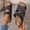 Black, variant on Sandals for Women Casual Solid Color Spring And Summer Breathable Flat Thick Sole Summer Slides