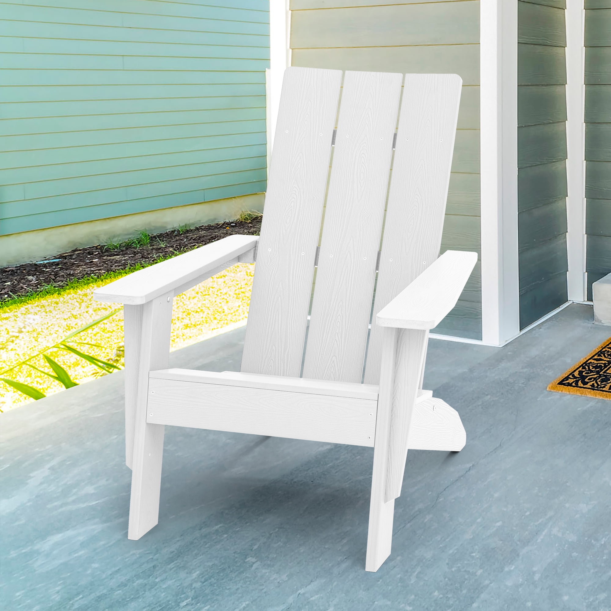 CHYVARY 1 Peak Adirondack Chair, Patio Outdoor Plastic Resin Furniture,White