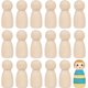 thumbnail image 1 of 20 muñecos de madera de 1,3 pulgadas, miniartesanías de madera sin terminar, sin pintar, de madera natural, con figuras en blanco, kits de decoración., 1 of 7