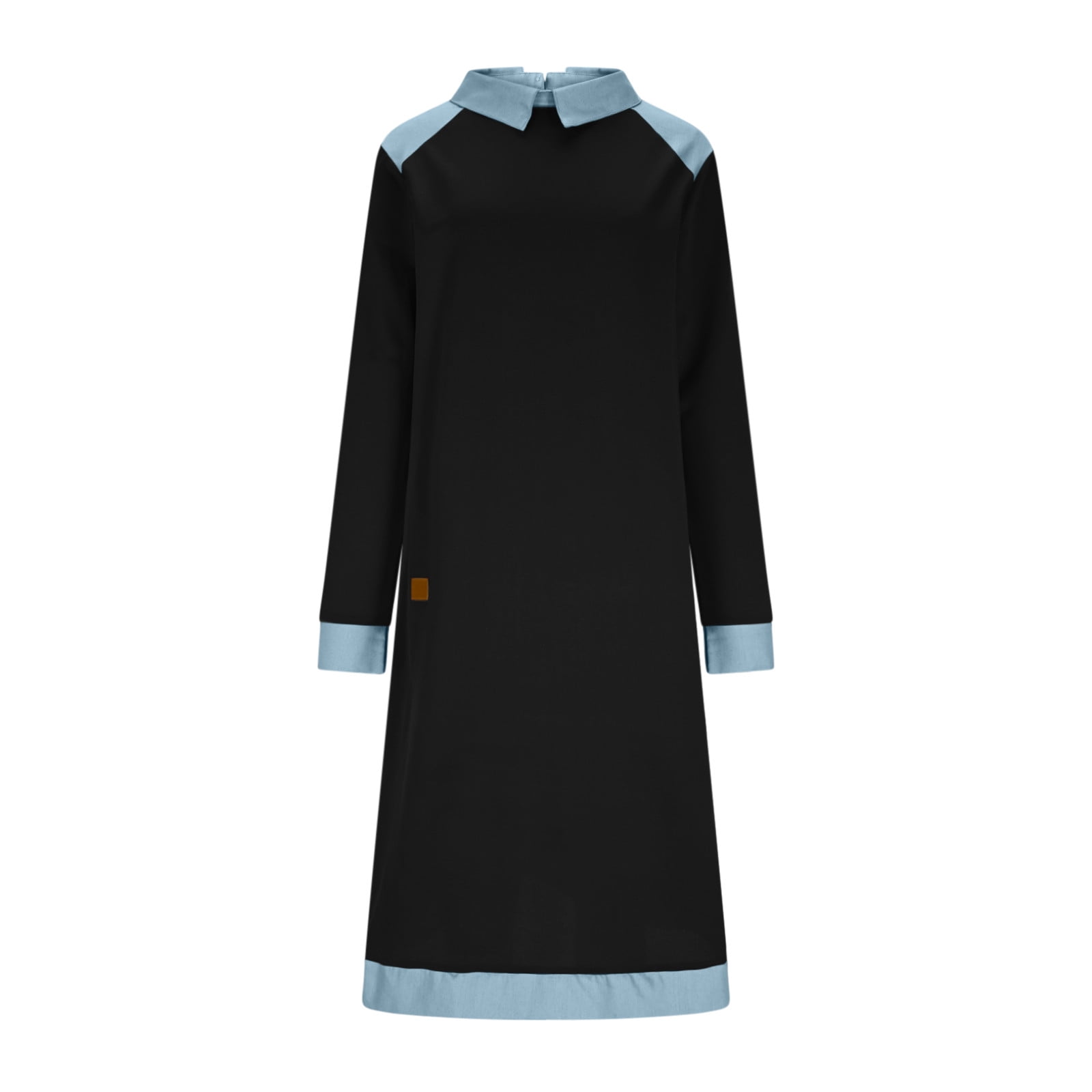 Fewfanhot Maxi Dresses for Women Flowy V Neck 3/4 Sleeve Mid Length Shift Dress with Pockets Comfy House Loungh Wear