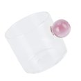 thumbnail image 4 of Teacup Glass Mug Transparent Heat Resistant Glass Coffee Cup with Ball Handle 120mlPink Handle, 4 of 14