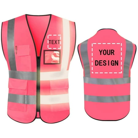

High Visibility Reflective Safety Vest Customize Logo With 5 Pockets Protective Workwear Outdoor Work Vest