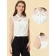 thumbnail image 2 of Blusa de trabajo Allegra K con Lazo transparente de malla sin mangas con Volantes Vintage y estampado de corazones Para Mujer Blanco XL, 2 of 4