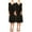 Black-Black, variant on Women's Solid Wrap Dress 3/4 Sleeve V Neck Waist Tie Pack of 2