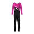 thumbnail image 3 of YONGHS Girls Gymnastic Dance Leotard with Leggings Set Ice Skating Competition Active Tracksuit Hot Pink&Black 14, 3 of 7