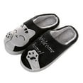 thumbnail image 3 of QISIWOLE Men Winter Home Slippers Cartoon Cat Non-slip Warm Indoors Bedroom Floor Shoes Fall Savings, 3 of 7