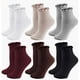 thumbnail image 1 of Calcetines de algodón para mujer, paquete de 6, transpirables, de doble aguja y de color liso., 1 of 3