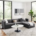 thumbnail image 3 of Conjure Channel Tufted Performance Velvet 4-Piece Sectional-EEI-5766-BLK-COG, 3 of 17