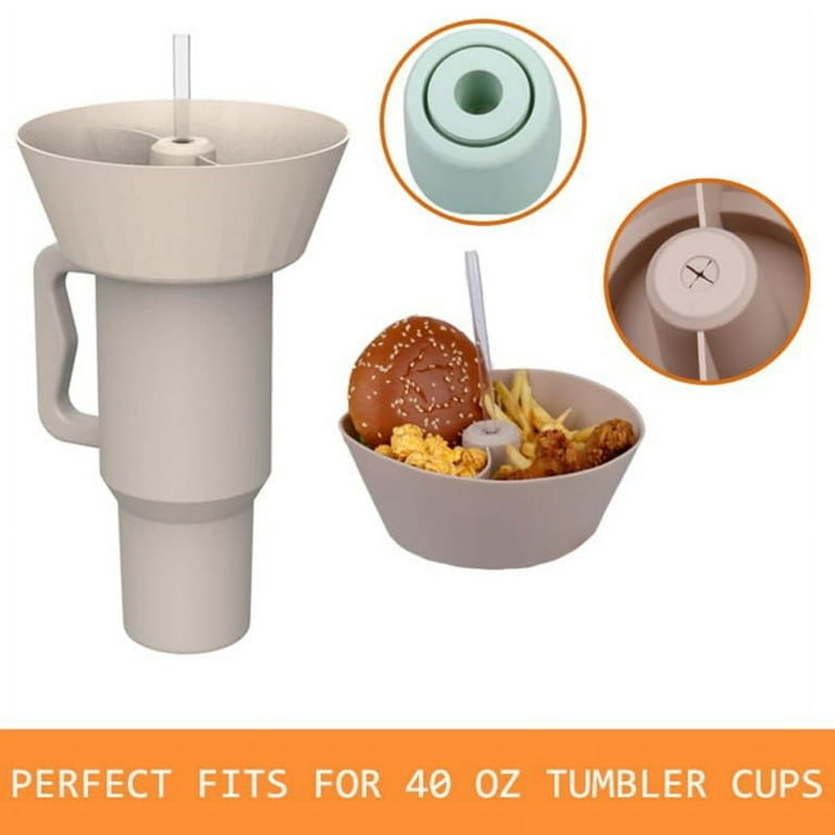 Snack Bowl Cup for Stanley 40 Oz Tumbler with Handle, Reusable Divided Tray  Platter Food Storage Containers with 3 Compartment, Portable Snack Holder  Stanley Cup Accessories for Chip Candy Cracker 