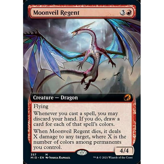 MtG Innistrad: Midnight Hunt Mythic Rare Moonveil Regent (Extended Art Foil) #357