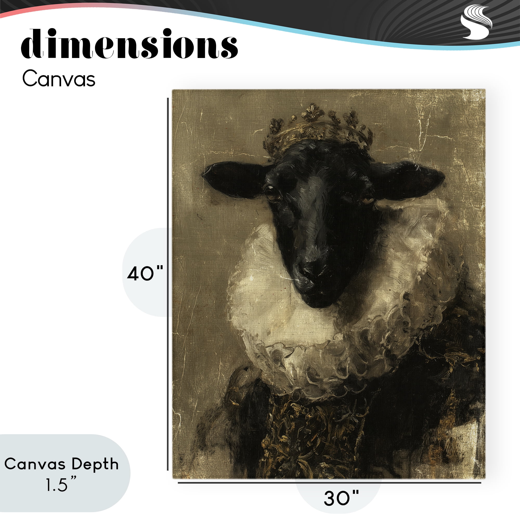 Stupell Industries Noble Ram Portrait Canvas Wall Art, design by Svetlana Aleynikova