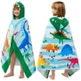 thumbnail image 1 of Toalla con capucha Joiedomi con estampado de dinosaurios, 100% algodón, 3-10 años, 1 of 7