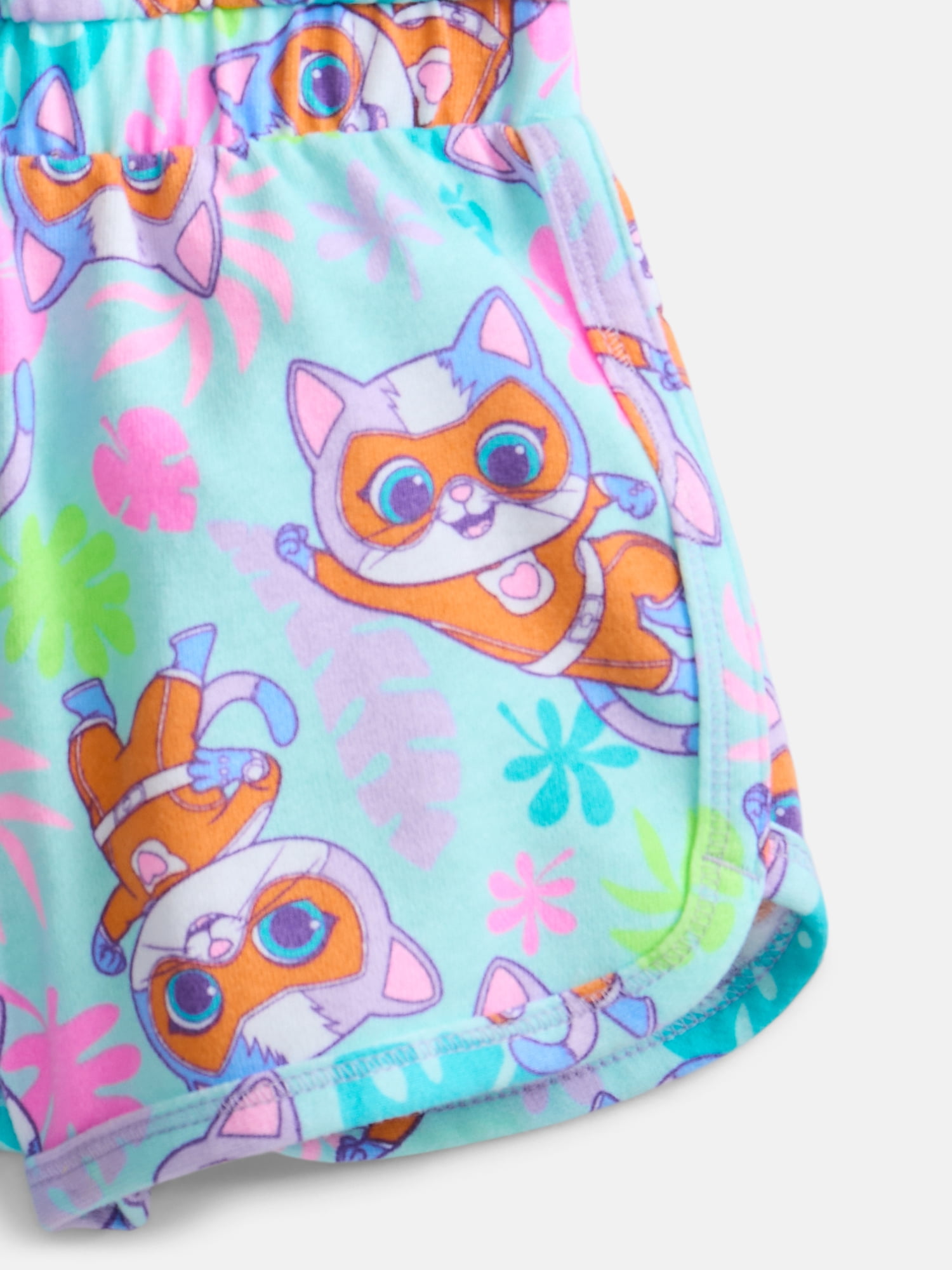 SuperKitties Toddler Girls Sleeveless Graphic Romper, Sizes 12M-5T