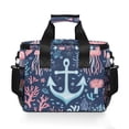 thumbnail image 7 of FORMRS Insulated Cooler Bag 24 Cans Capacity Soft Leakproof Lunch Box with Side Pockets, Light Blue Anchor, 7 of 7