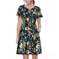 thumbnail image 1 of Disketp Watercolor Floral para Vestido de Manga Corta para Mujeres, Vestidos de Verano para Mujeres, Casual y Holgado para la Playa, 1 of 6