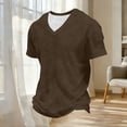 thumbnail image 6 of Short Sleeve Casual Shirts Tops Men's Fitness Home Wear Pajamas Fashion Loose Casual Solid Color T-Shirt Sports Short Sleeved Top Coffee Xxxxl, 6 of 8