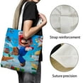 thumbnail image 3 of Super Mario Bolso de tela con estampado de lienzo para mujer, bolsa de compras reutilizable y estética, con cremallera interior, regalo para mujer,40*40cm., 3 of 6