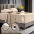 thumbnail image 2 of 4-Piece Extra Deep Pocket Sheet Set | Fits 18 to 21 Inch Mattresses, Soft Cooling Microfiber, Hotel Luxury, Wrinkle & Fade Resistant, OEKO-TEX Certified | Utopia Bedding, Queen, Beige, 2 of 6