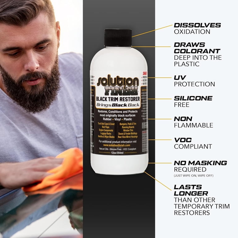 Solution Finish Black Plastic & Vinyl Trim Restorer, 12 Oz photo 4