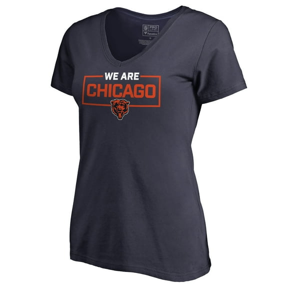 Women's Navy Chicago Bears We Are Icon V-Neck T-Shirt