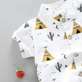 thumbnail image 5 of Mercatoo Toddler Baby Boys Summer Cotton Linen Outfit Floral Button Down Shirt Pocket Tops and Shorts Clothes Set, 5 of 6