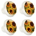 thumbnail image 2 of 4 Pcs Round White Knobs for Kitchen Cabinet Cupboard Dresser Bookcase Sunflower Drawer Pulls Handles Home Decor, 2 of 8
