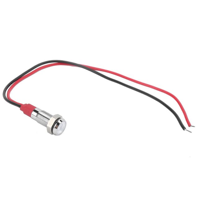 LED Metal Indicator 6mm Waterproof Signal Lamp for Pilot Car Truck Boat with Wire 6hite