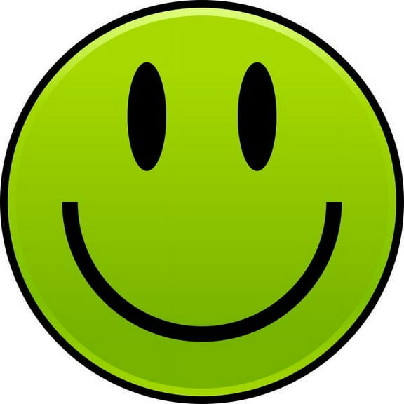 4in X 4in Green Happy Face Sticker