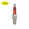 Uxcell D8TC Spark Plug Red for CG125 150 175 200 Motorcycle ATV Dirt Bike, 5Pack
