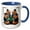 Blue/White, variant on 3drose, Funny Cool Capybaras Playing Poker Card Game Gambling Abstract, 11oz Magic Transforming Mug