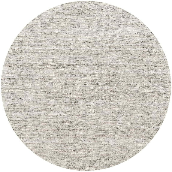 Ahgly Company Indoor Round Mid-Century Modern Champagne Beige Oriental Area Rugs, 6' Round
