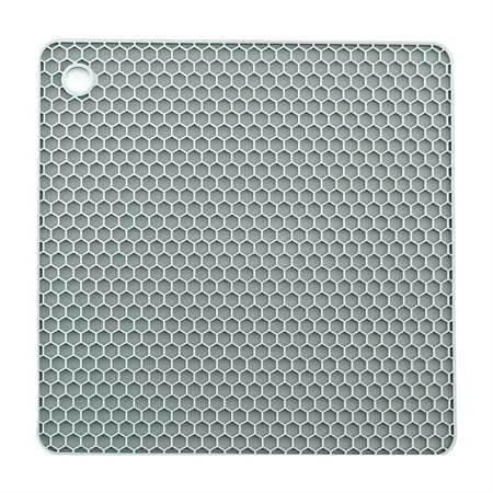 

Hadanceo Coaster Pad Square Honeycomb Heat Insulation Non-slip Silicone Mat Anti-scald Water Cup Coasters Kitchen Supplies Grey