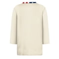 thumbnail image 6 of Youpwaven America 250th Anniversary Women's 3/4 Sleeve Top, USA 250 Years Patriotic Graphic Shirt, 4th of July Waving Flag Crew Neck Tee with Contrast Trim, 6 of 7