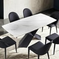 thumbnail image 3 of Furniture of America Escando Ceramic Top X-Shaped Dining Table in Black, 3 of 5