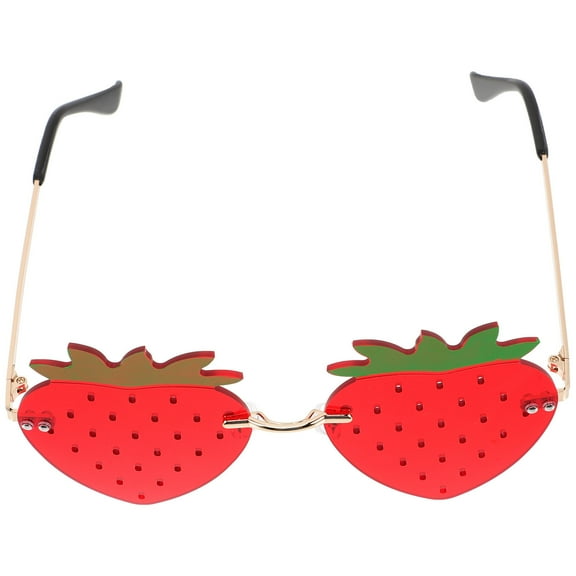 HIAKDOFT Red Strawberry Shaped Summer Beach Glasses 1Pcs UV Protection Metal PC for Girls
