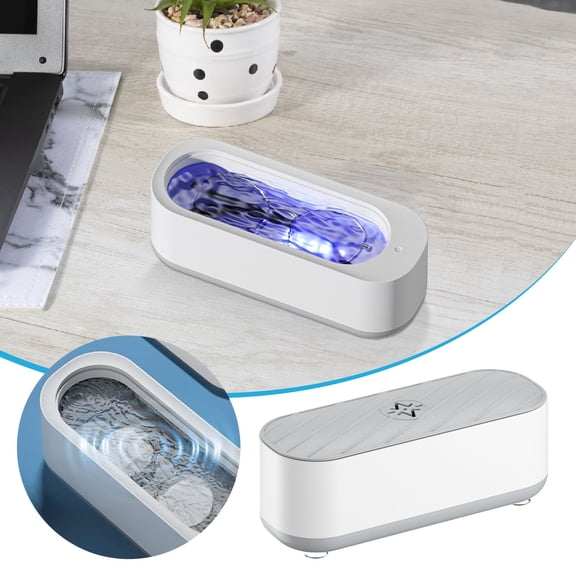 Portable Rechargeable Purple Light Cleaner for Glasses Jewelry and Makeup Brushes with Soap Wash Process 300ml Capacity Handheld -C Safe and Cleaning Appliance