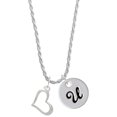 thumbnail image 1 of Delight Jewelry Silvertone Slanted Open Heart Silvertone Script Initial Disc - U - Charm Necklace, 20"+3", 1 of 4