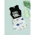 thumbnail image 3 of Genuiskids Toddler Newborn Infant Boy Summer Clothes Set Dinosaur Sleeveless Vest Top T-Shirt Shorts Pants Outfits 0-3 Years, 3 of 8
