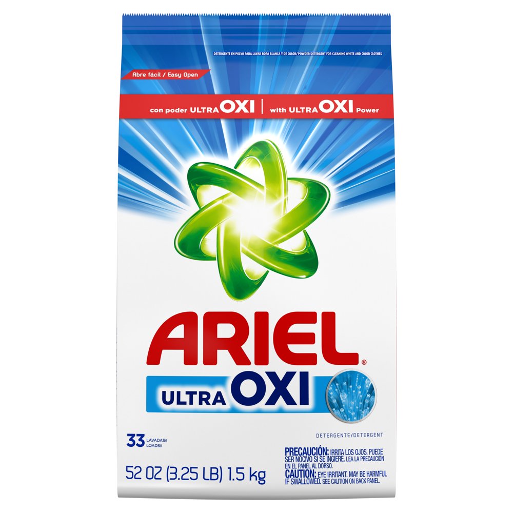 Ariel with Ultra Oxi, 33 Loads Powder Laundry Detergent, 52 oz