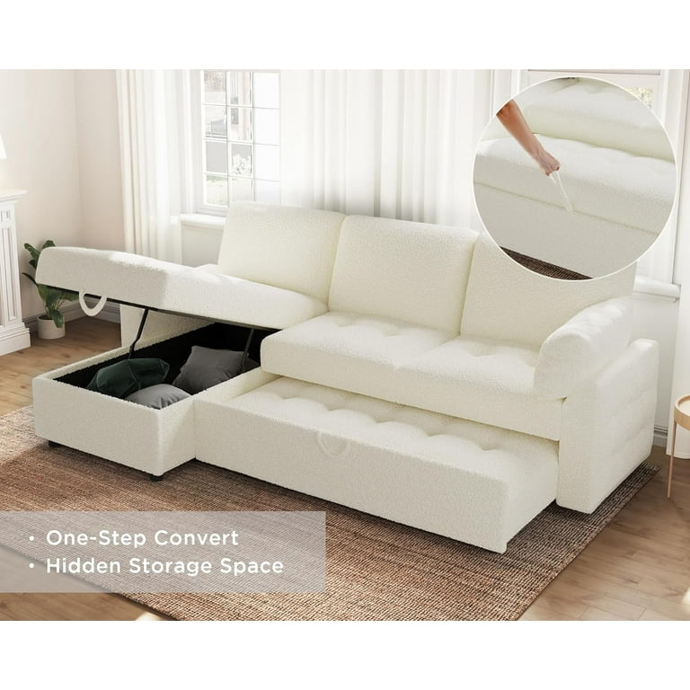 White pull out on sale couch