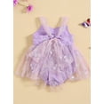 thumbnail image 3 of Bagilaanoe Newborn Outfits Baby Girl Rompers Dress 3D Butterfly Embroidery Sleeveless Bodysuits 3M 6M 9M 12M 18M Infant Patchwork A-line Tulle Dresses, 3 of 9