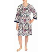 Miss Elaine Women's Short Snap Bathrobe Multi-Color Medallion S